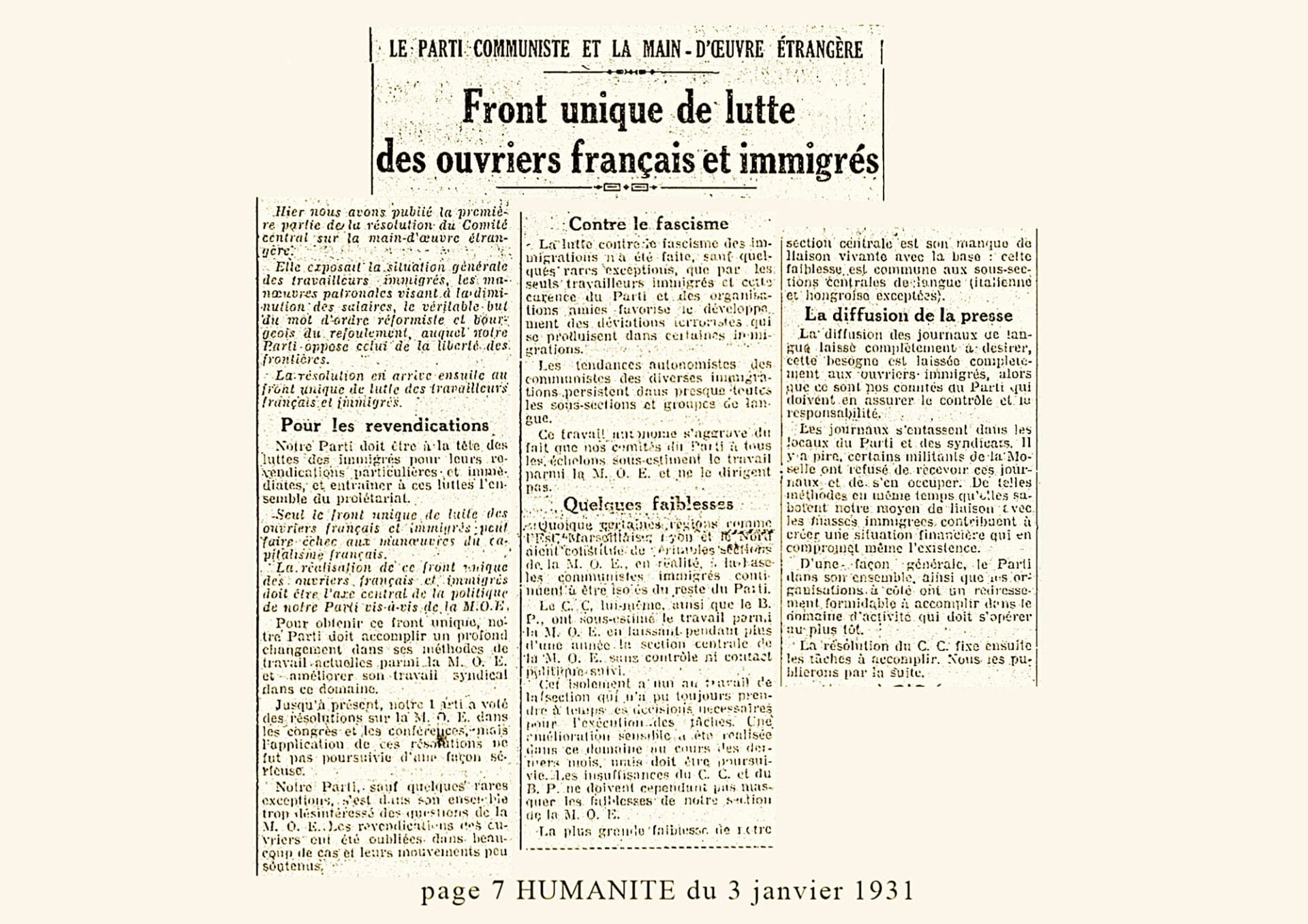 52I I H0052 1 17.L Humanite journal socialiste quotidien Parti communiste modif2 MRJ MOI