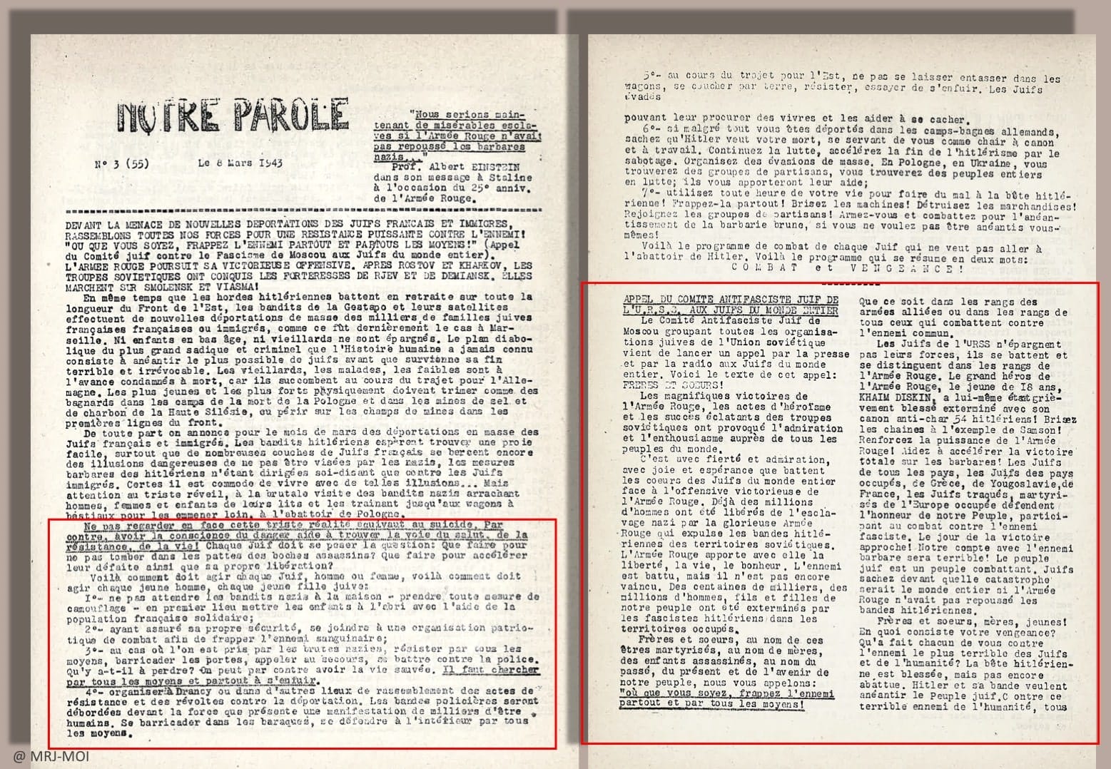 s10.pa2 .010 notre parole 8mars 1943 p.1 2 mg MRJ MOI