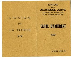 s15.pa2 .005 carte adherent ujj 1944 45 MRJ MOI