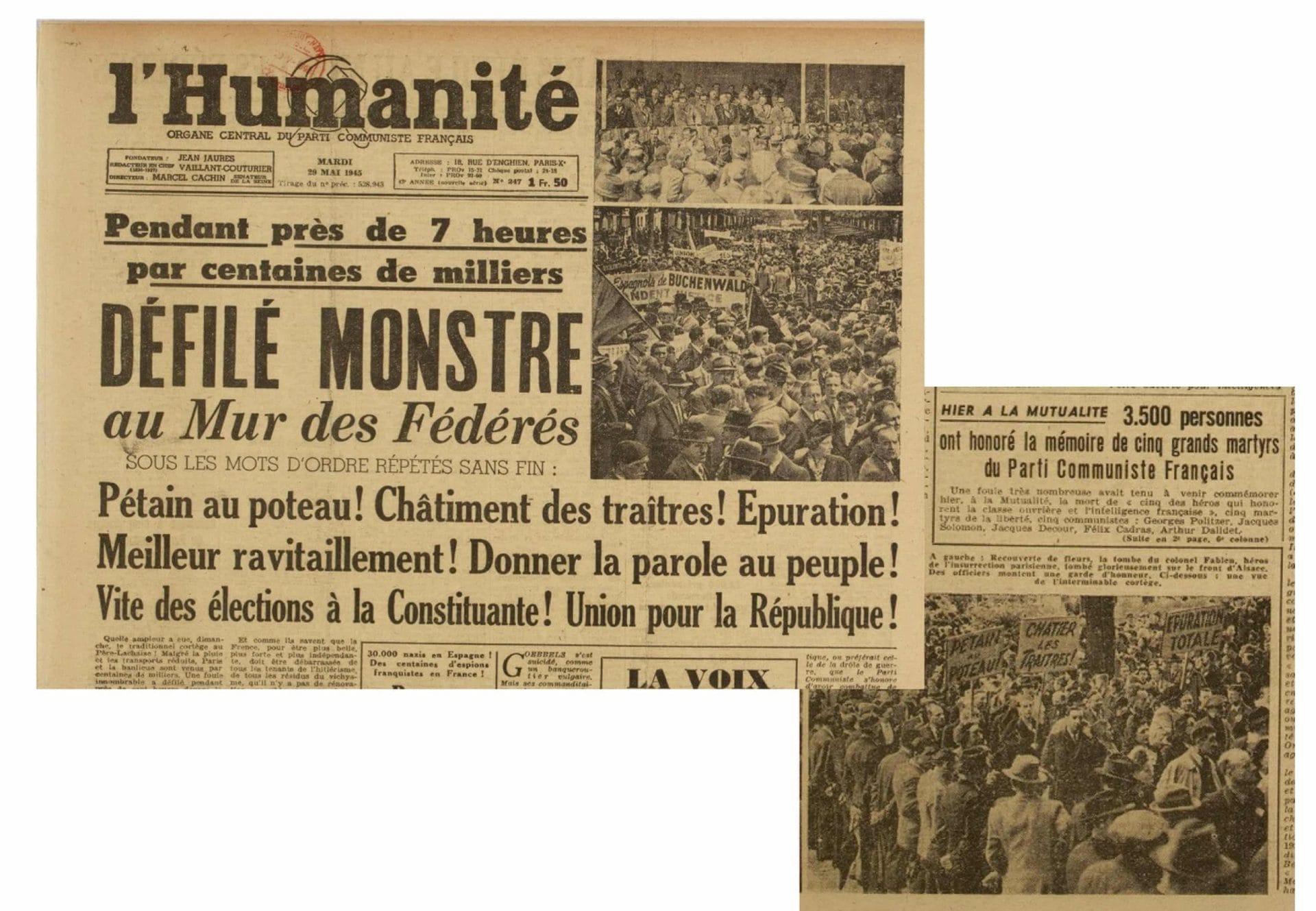 s15.pa2 .010 humanite 29mai 1945.p.1 mg scaled MRJ MOI