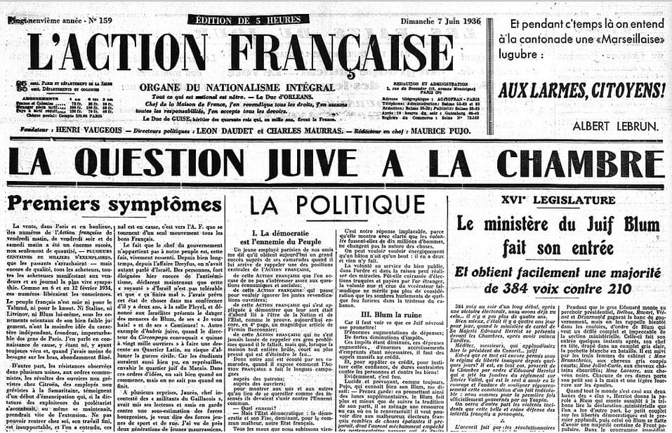 s2.pa1 .009 action francaise 7juin1936 MRJ MOI