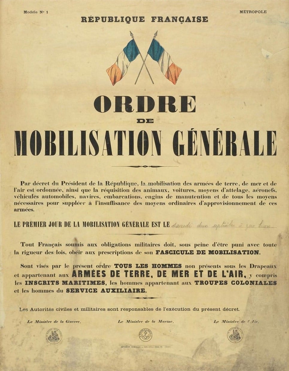 s2.pa2 .015 mobilisation 2sept 1939 MRJ MOI