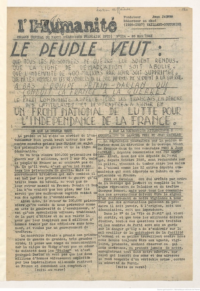 s4.pa3 .024 humanite 26mai 1941 MRJ MOI