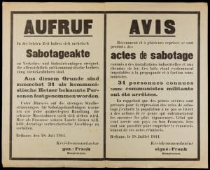 s5.pa3 .009 affiche arrestation communistes juil1941 MRJ MOI