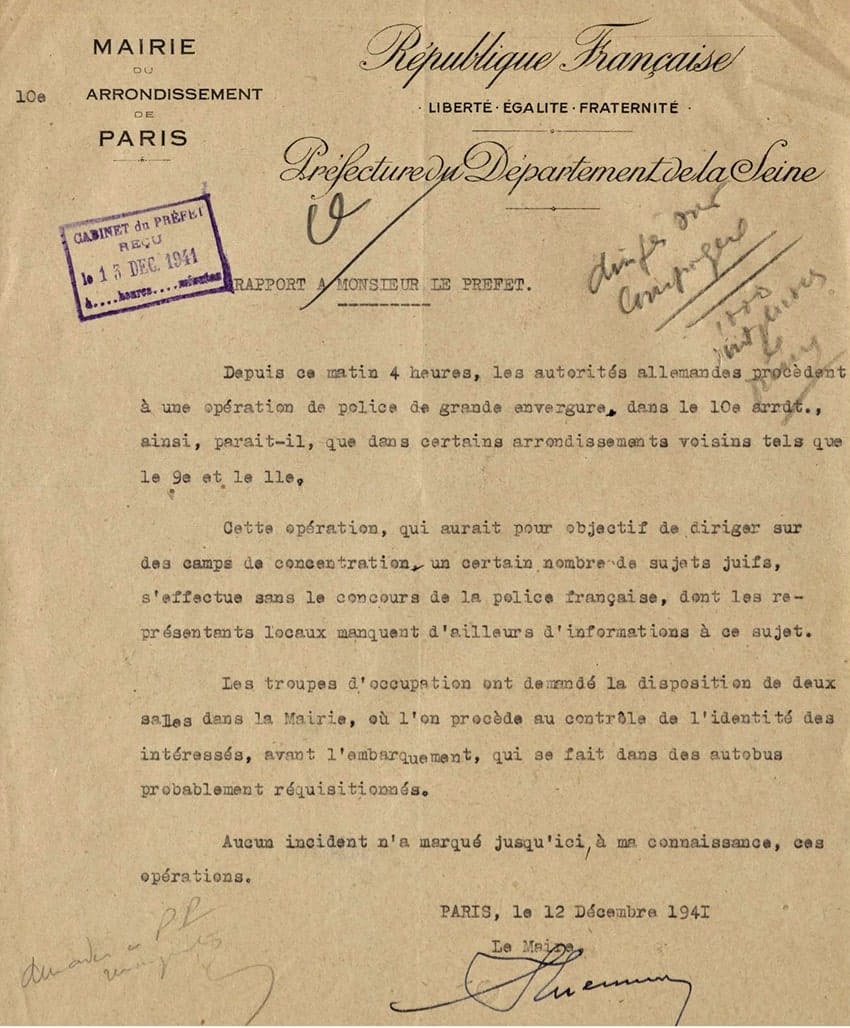 s7.pa2 .009 arrestations paris10e 12dec1941 min MRJ MOI